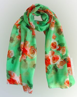 Floral Green Chiffon Hijab Floral Green Chiffon Hijab